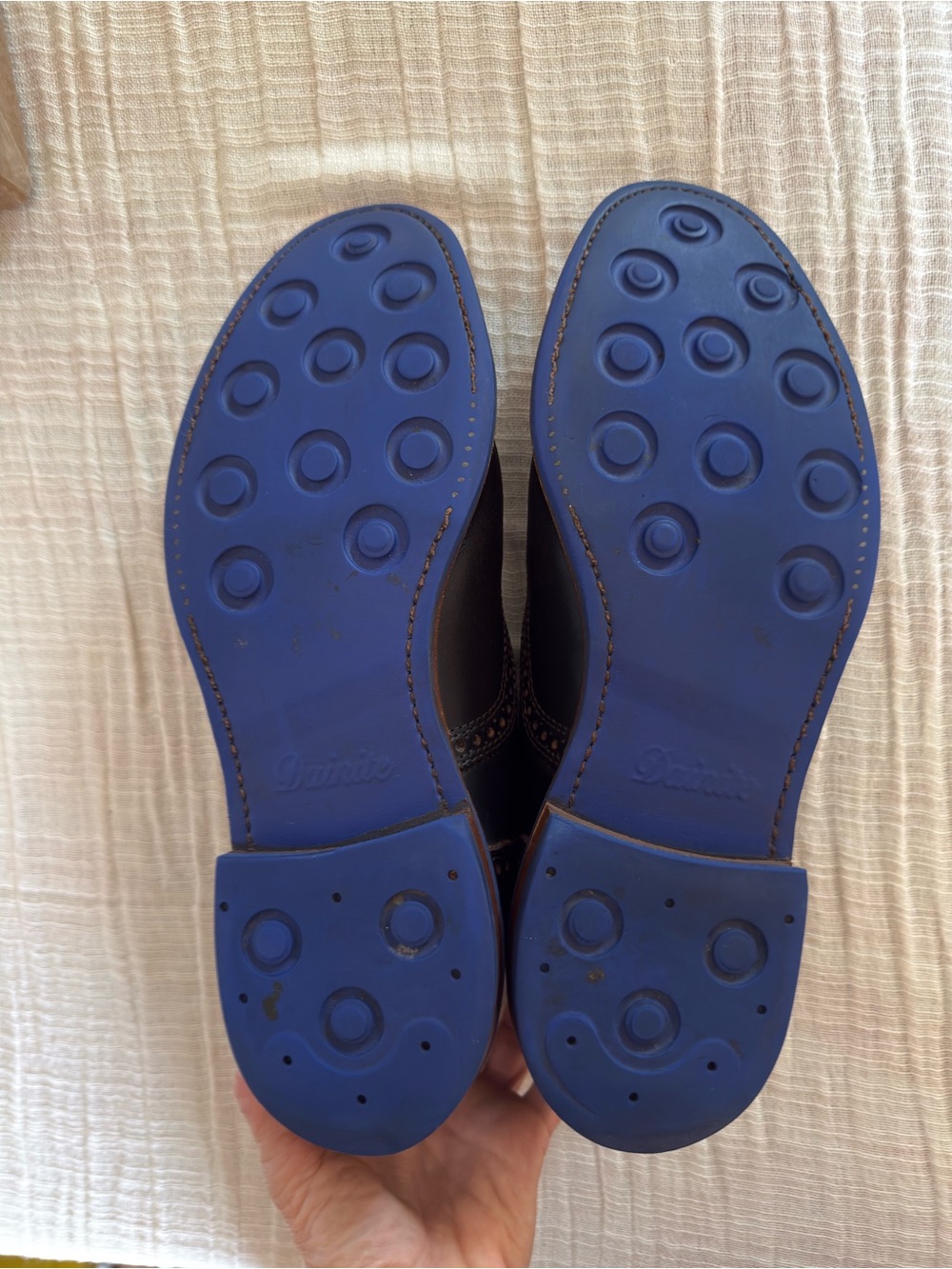 👞 Sleek Black Brogue Oxfords w/ Blue Sole - Size 10.5 D 👞 - Picture 5 of 14